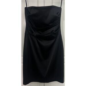 White House Black Market Women's Black Strapless Dress Size 4